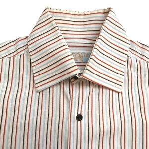 AteSeta Firenze Cotton Stripes Button Up Long Sleeves Dress Shirt